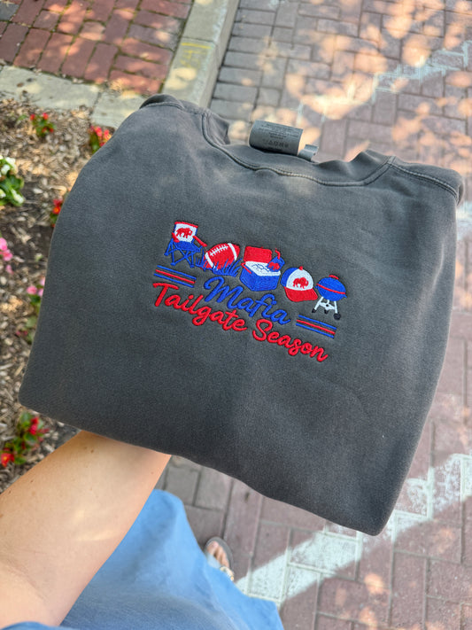 Mafia Tailgate Season Embroidered Crew