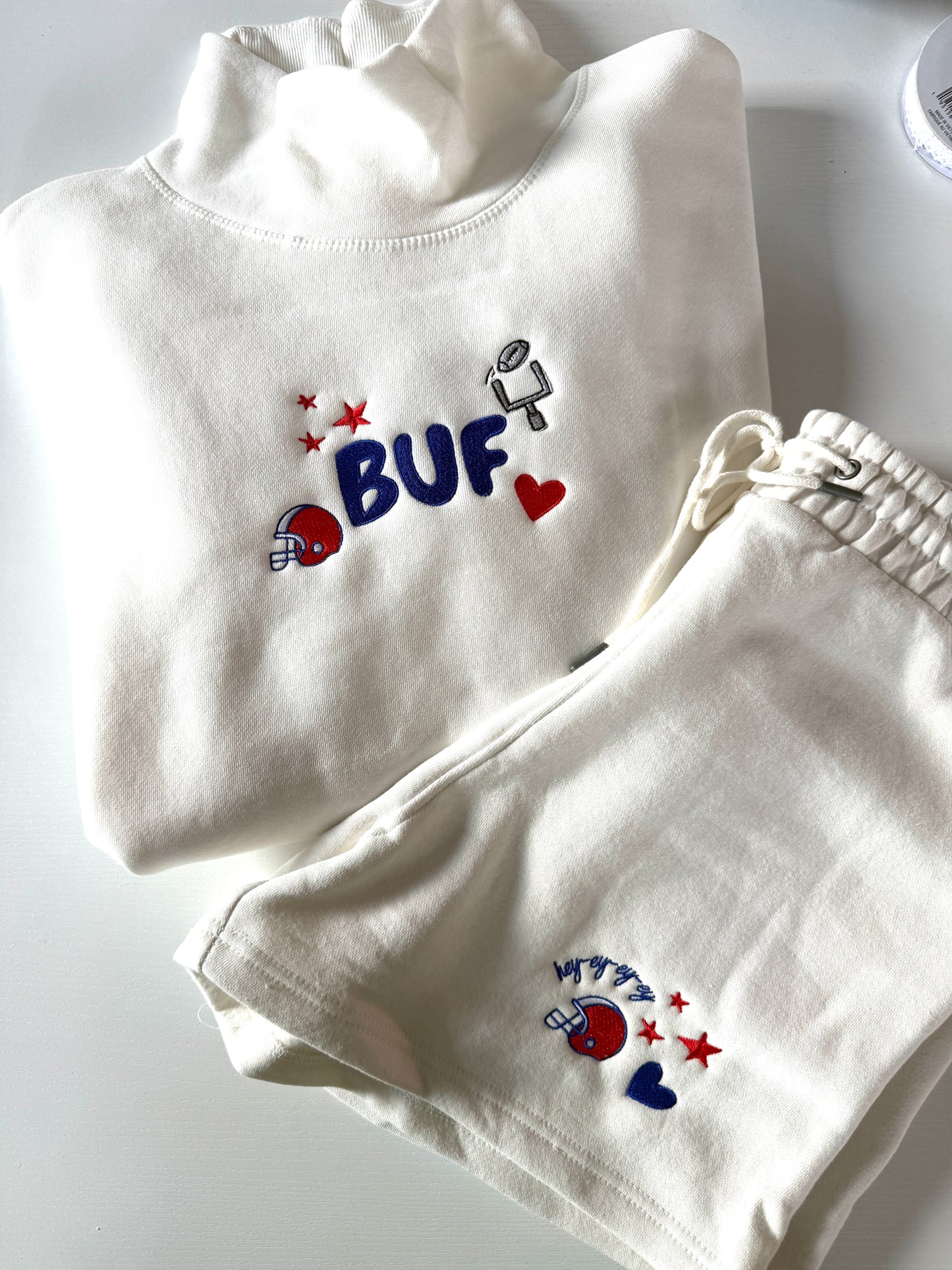 Buffalo Football embroidered sweat shorts