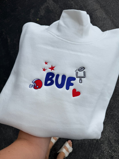 Buffalo Football embroidered mock neck