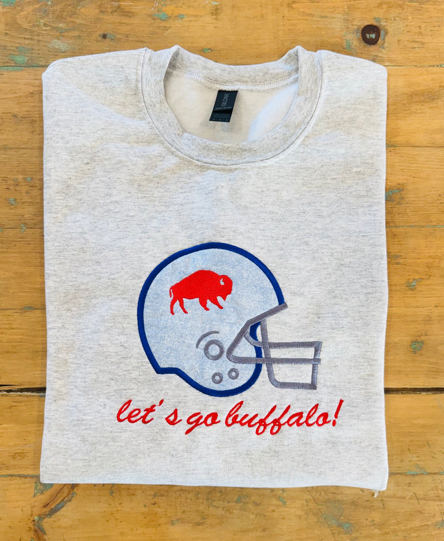 Buffalo Let's Go Buffalo Applique Embroidered Sweatshirt