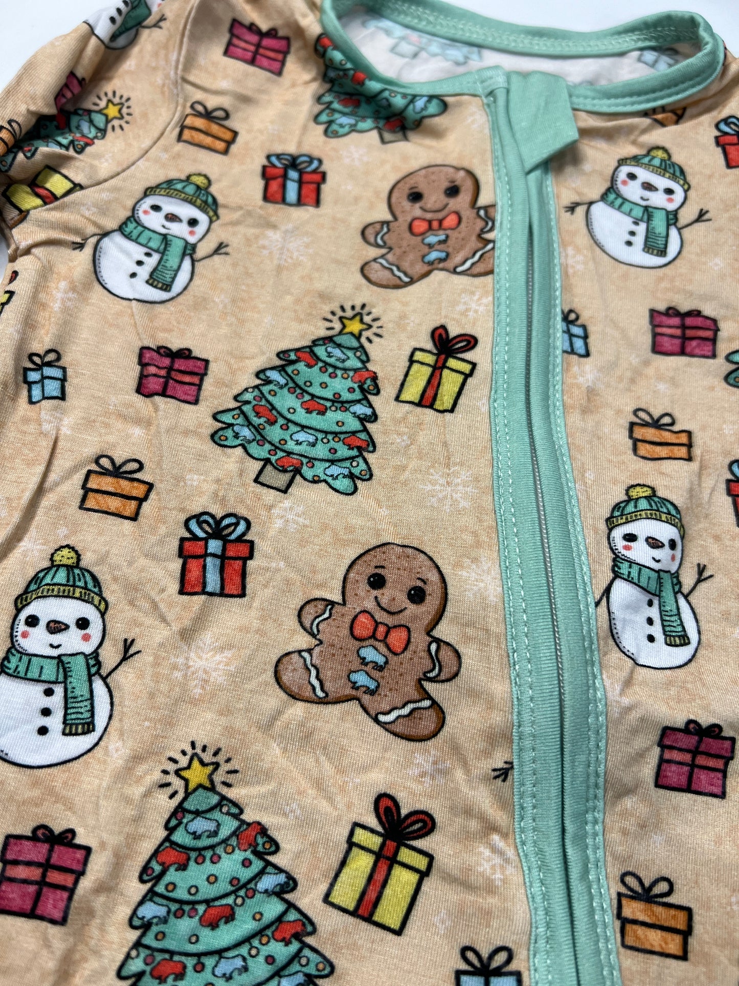 Arden Gray Bamboo Cotton Neutral Zippy, Toddler Christmas Jammies, Baby Christmas Buffalo Jammies