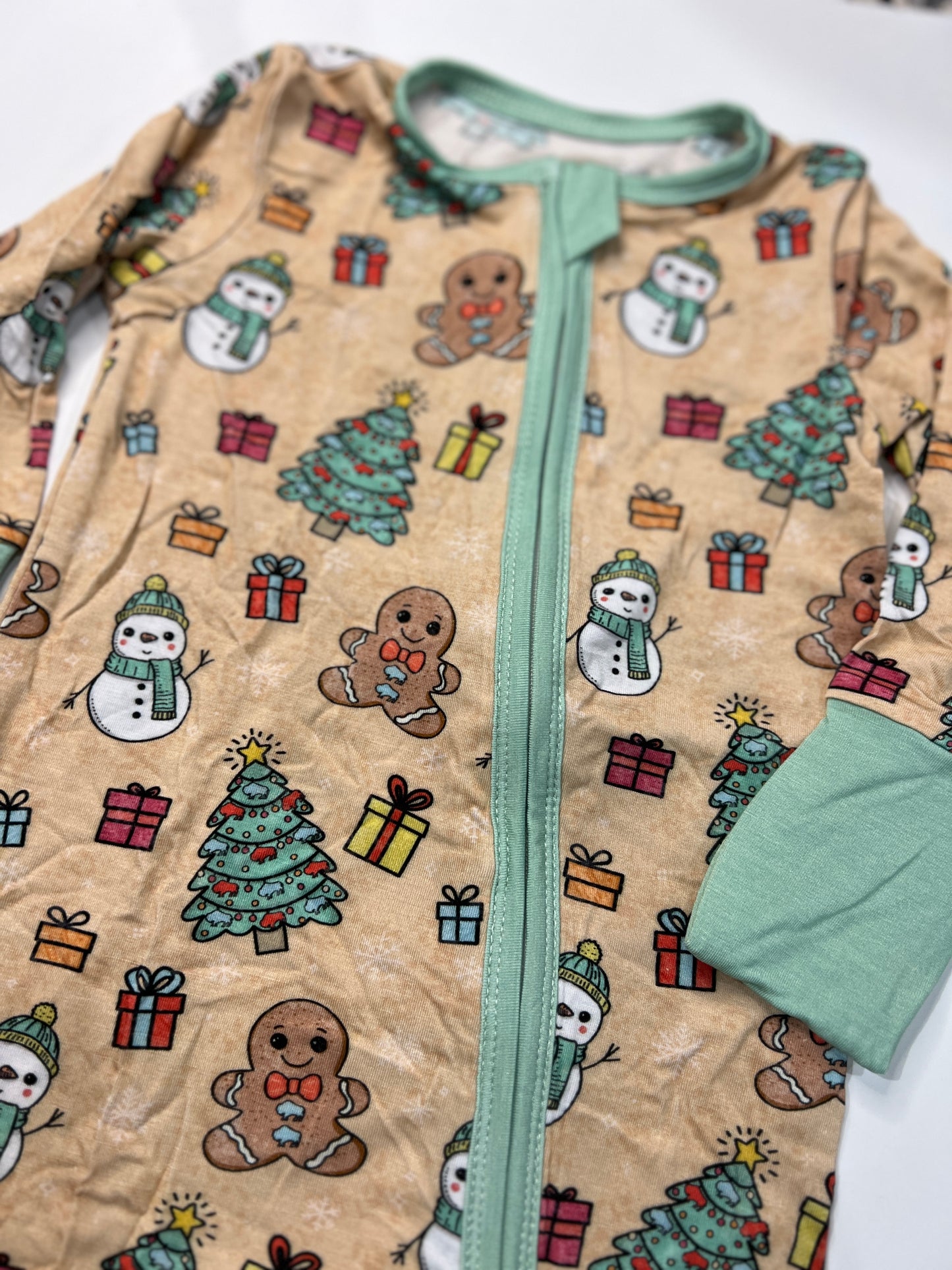 Arden Gray Bamboo Cotton Neutral Zippy, Toddler Christmas Jammies, Baby Christmas Buffalo Jammies