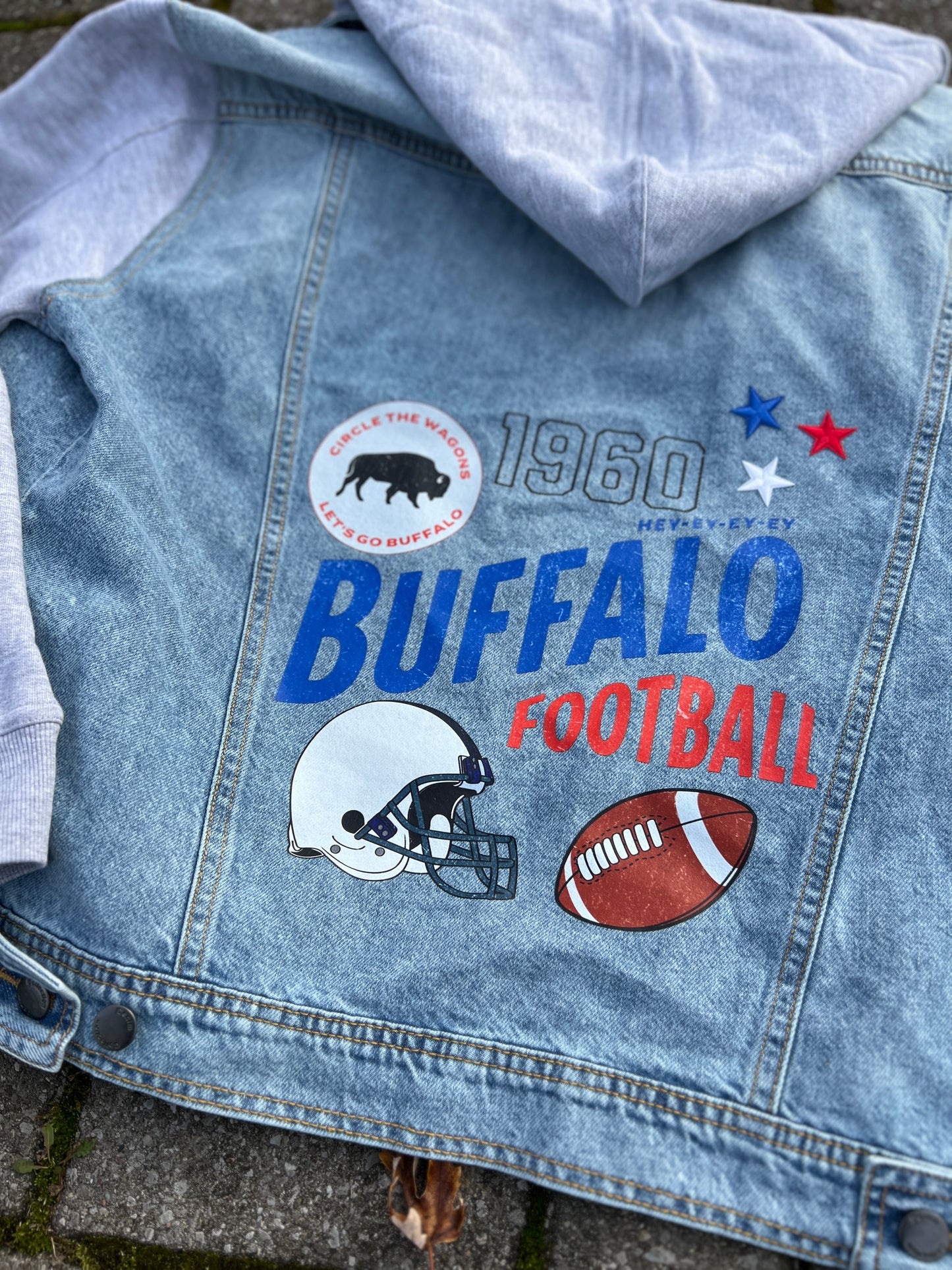 Buffalo Football Denim Jacket, Buffalo Sweatshirt Denim Jacket