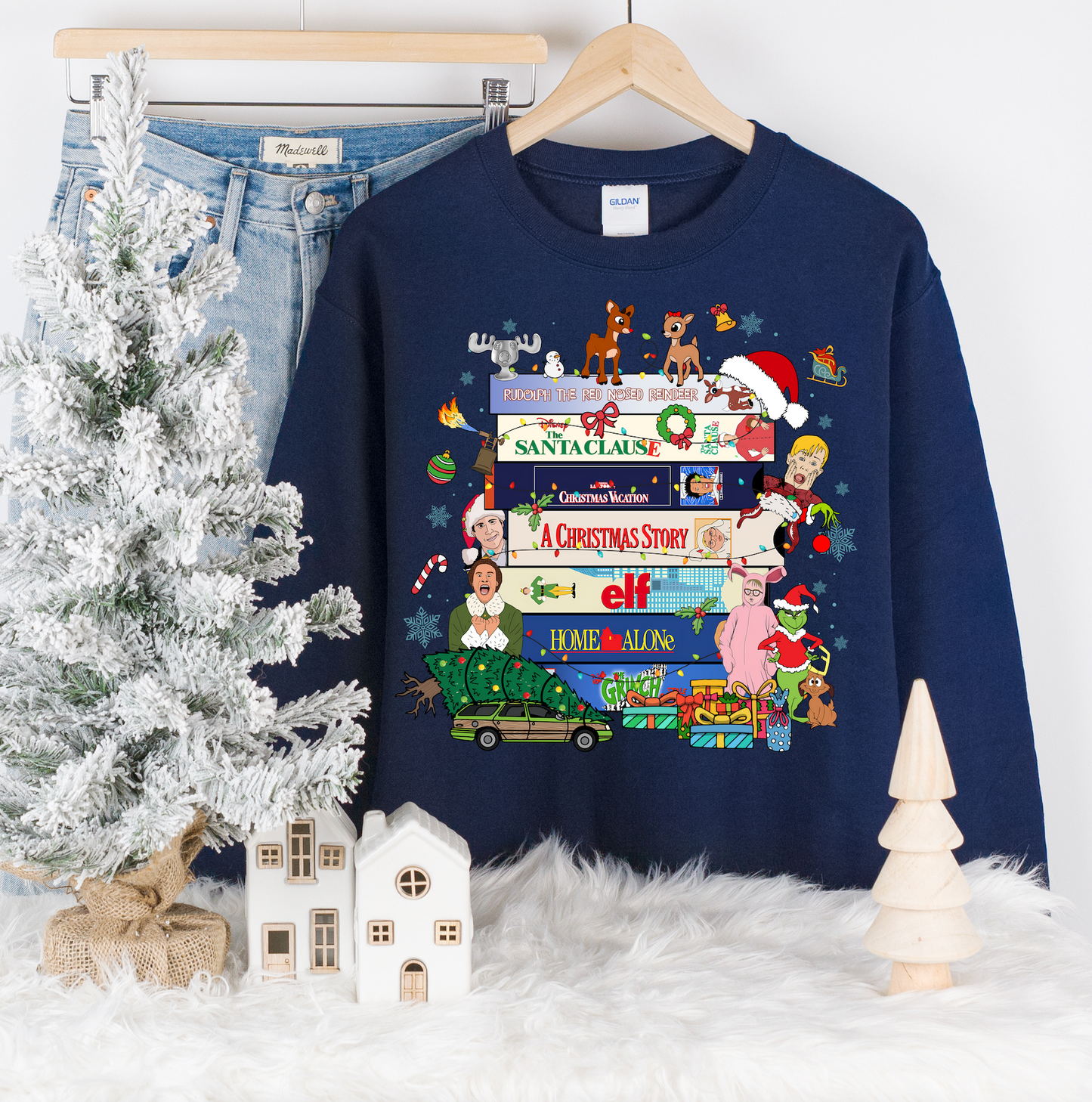 Christmas movie lineup, Christmas movie crewneck