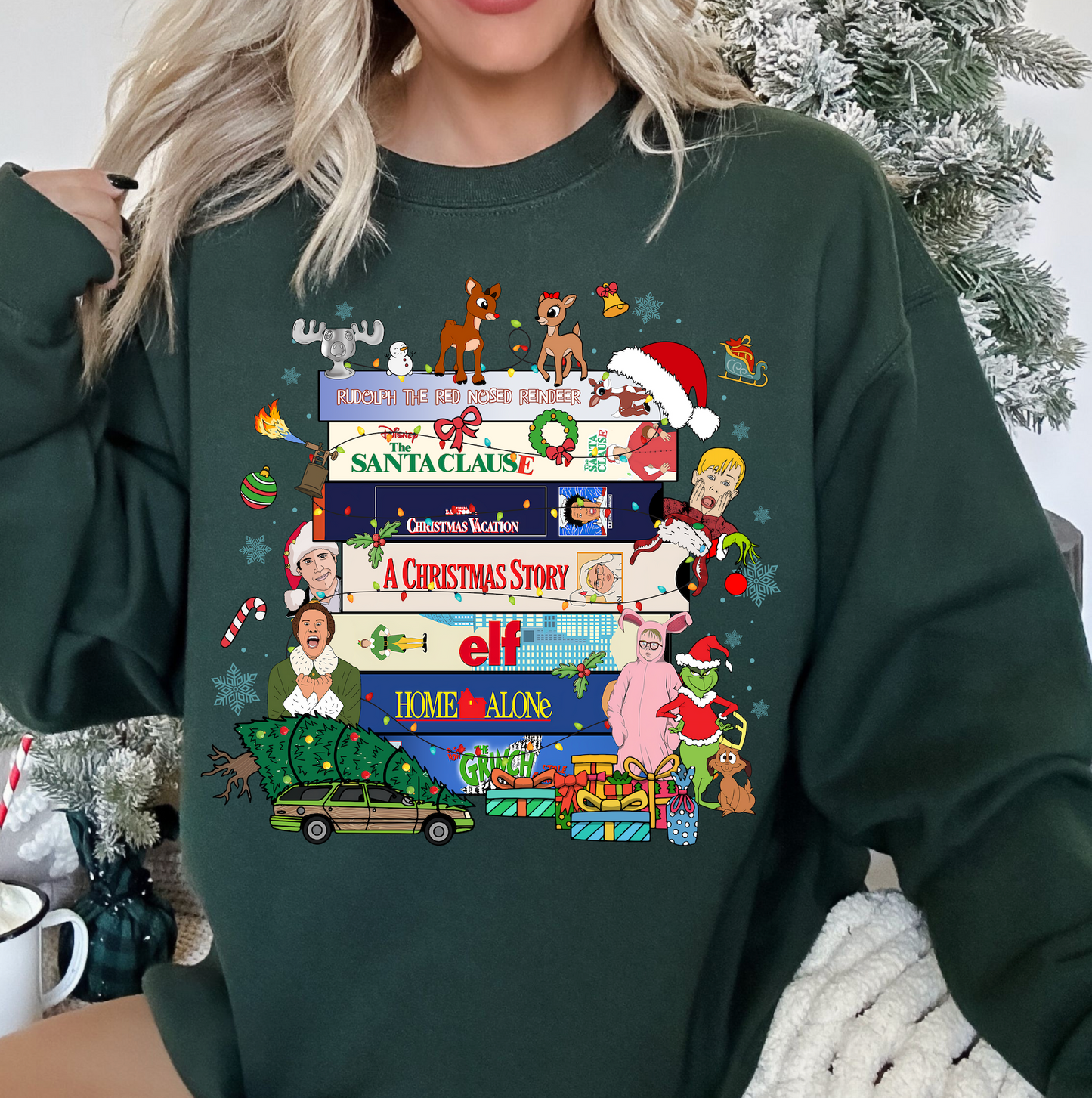 Christmas movie lineup, Christmas movie crewneck