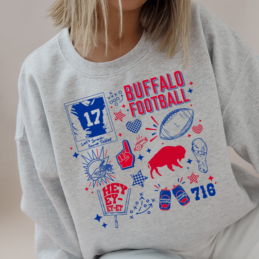 Buffalo cluster collage crewneck, Buffalo crewneck, Buffalo cluster sweater, Buffalo Mafia sweatshirt