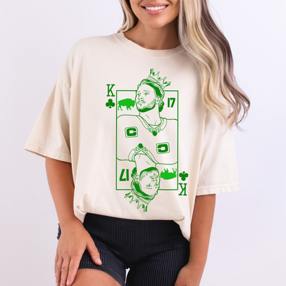 King Josh St. Allen Crewneck, St. Patrick's Day Buffalo Tee