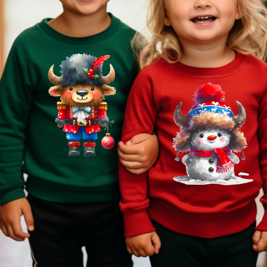 Buffalo Kids Christmas Crewneck, Buffalo Youth Christmas Sweatshirt, Buffalo Nutcracker sweatshirt