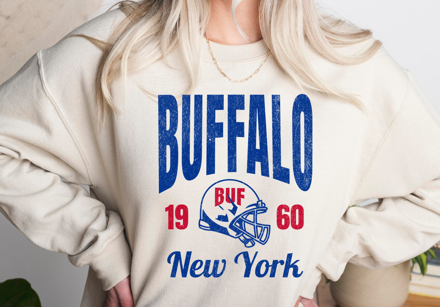 Buffalo fan crewneck, Buffalo neutral sweatshirt