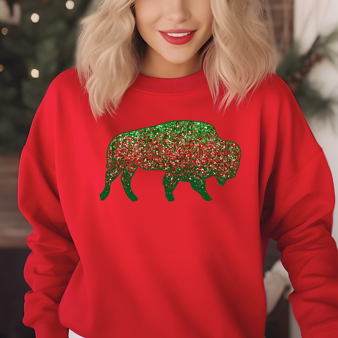 Christmas Buffalo sparkle crewneck