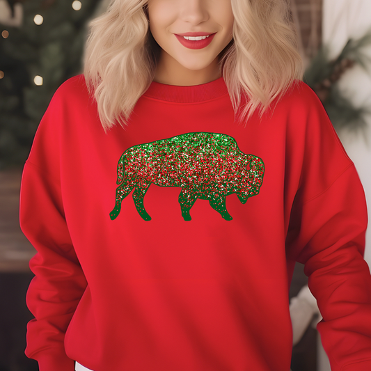 Christmas Buffalo sparkle crewneck