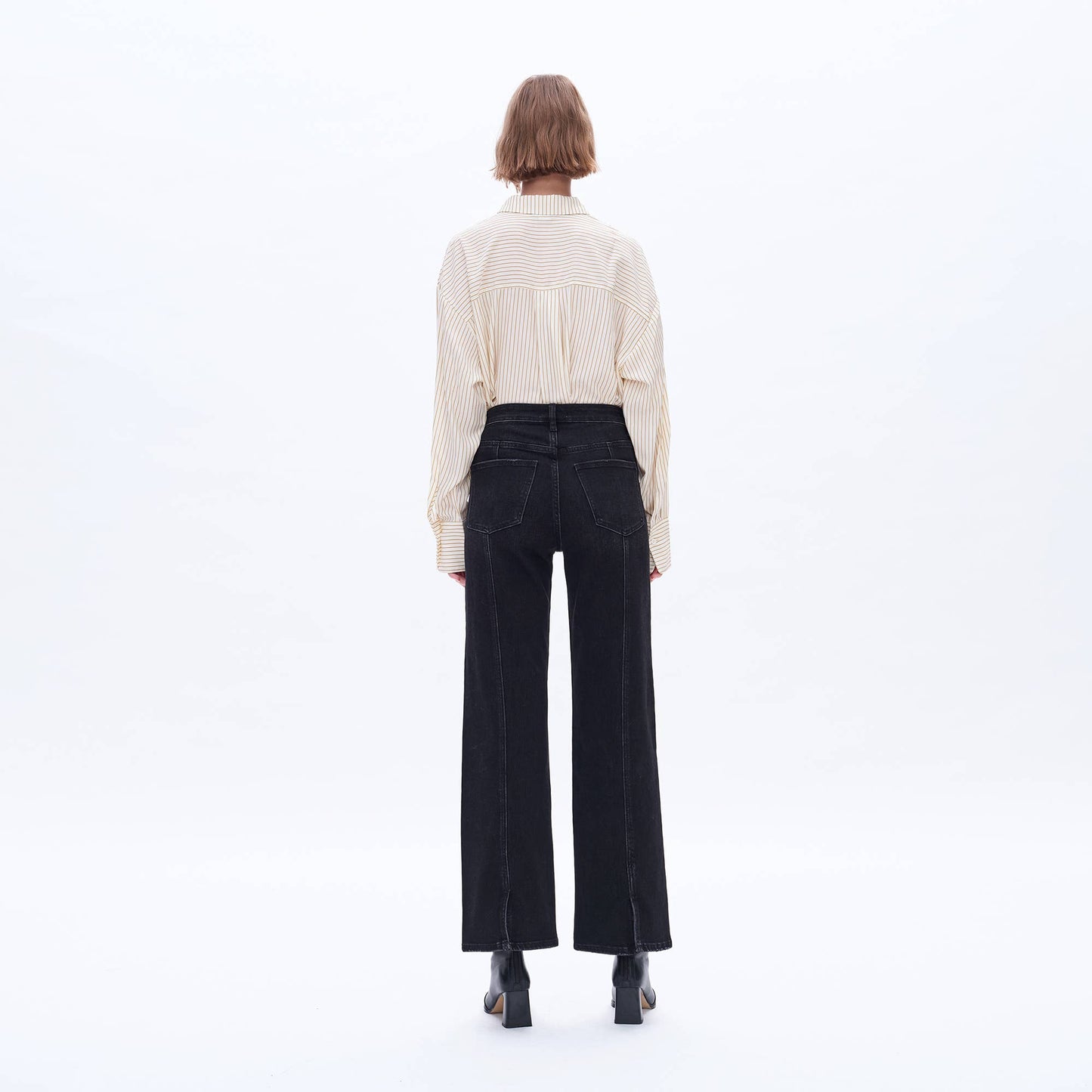 SUPER HIGH RISE WIDE LEG JEANS: BLACK