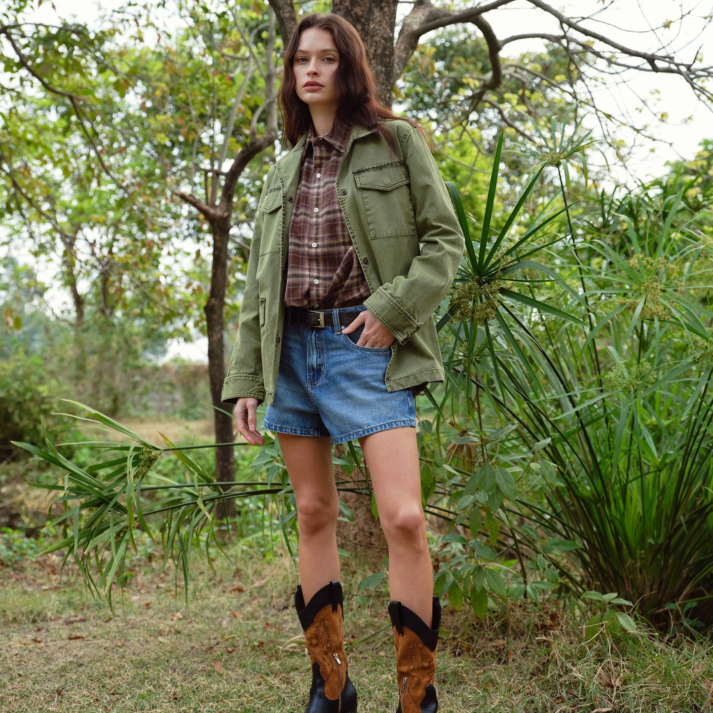 Thick long oversized flannel