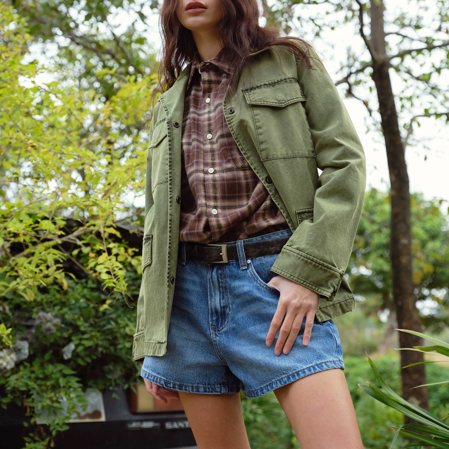 Thick long oversized flannel