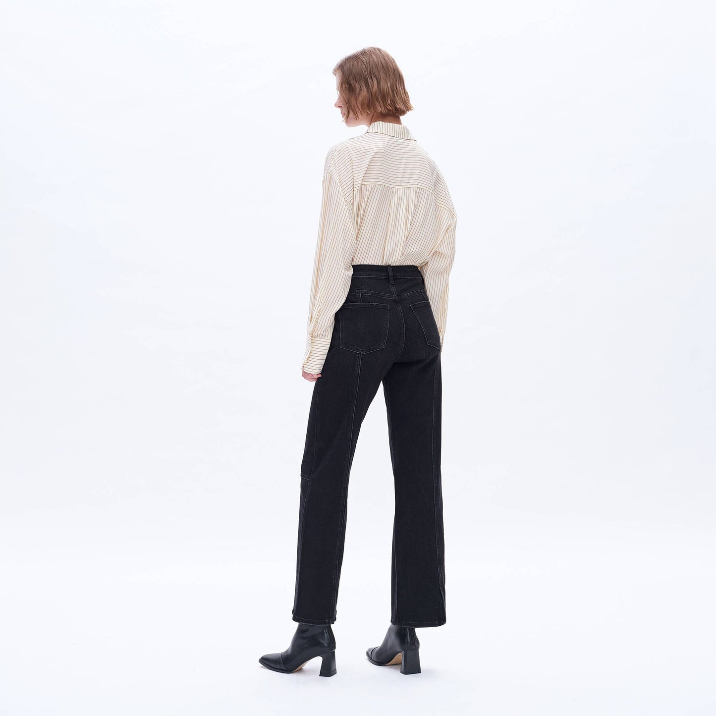 SUPER HIGH RISE WIDE LEG JEANS: BLACK