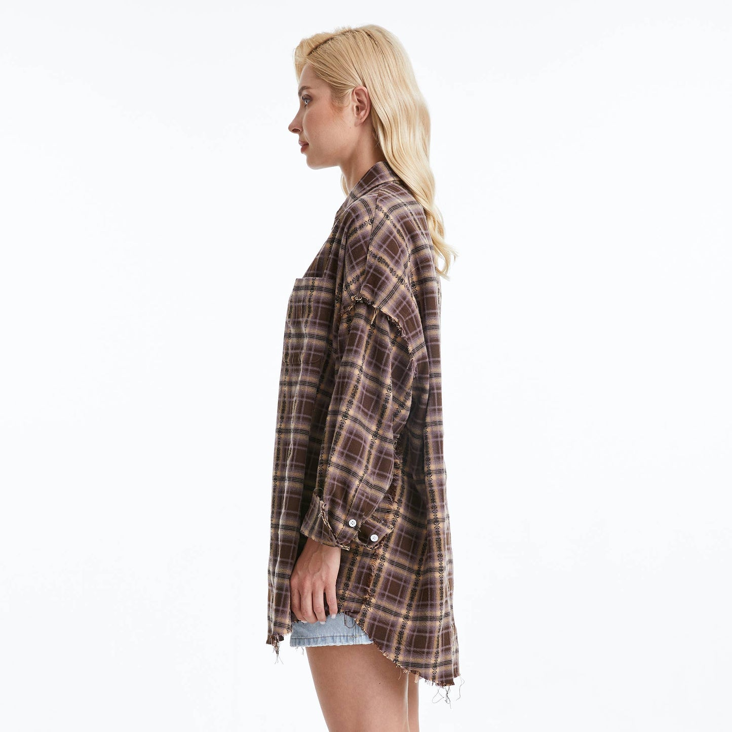 Thick long oversized flannel