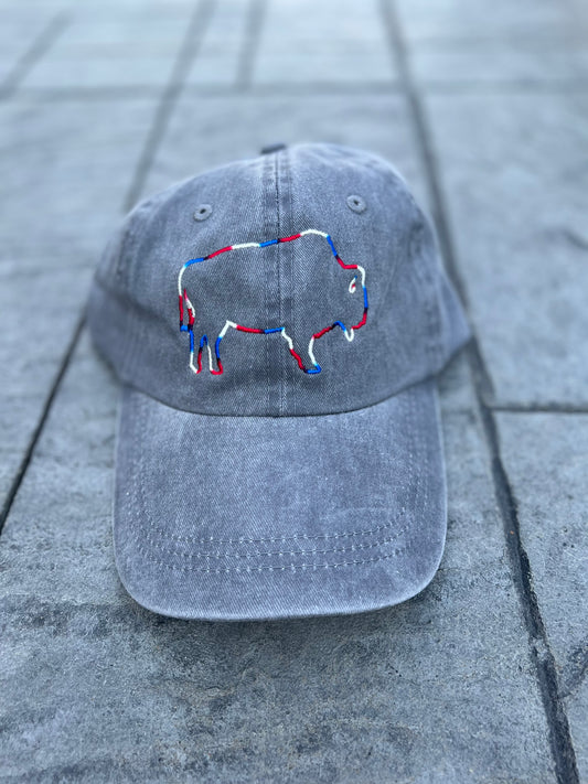 Buffalo outline embroidered dad cap