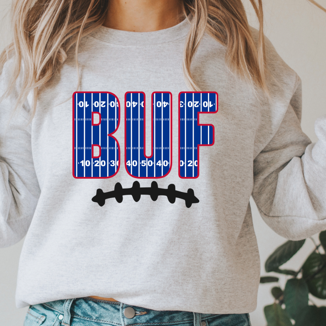 Buffalo yard line hoodie, BUF crewneck, Buffalo football hoodie