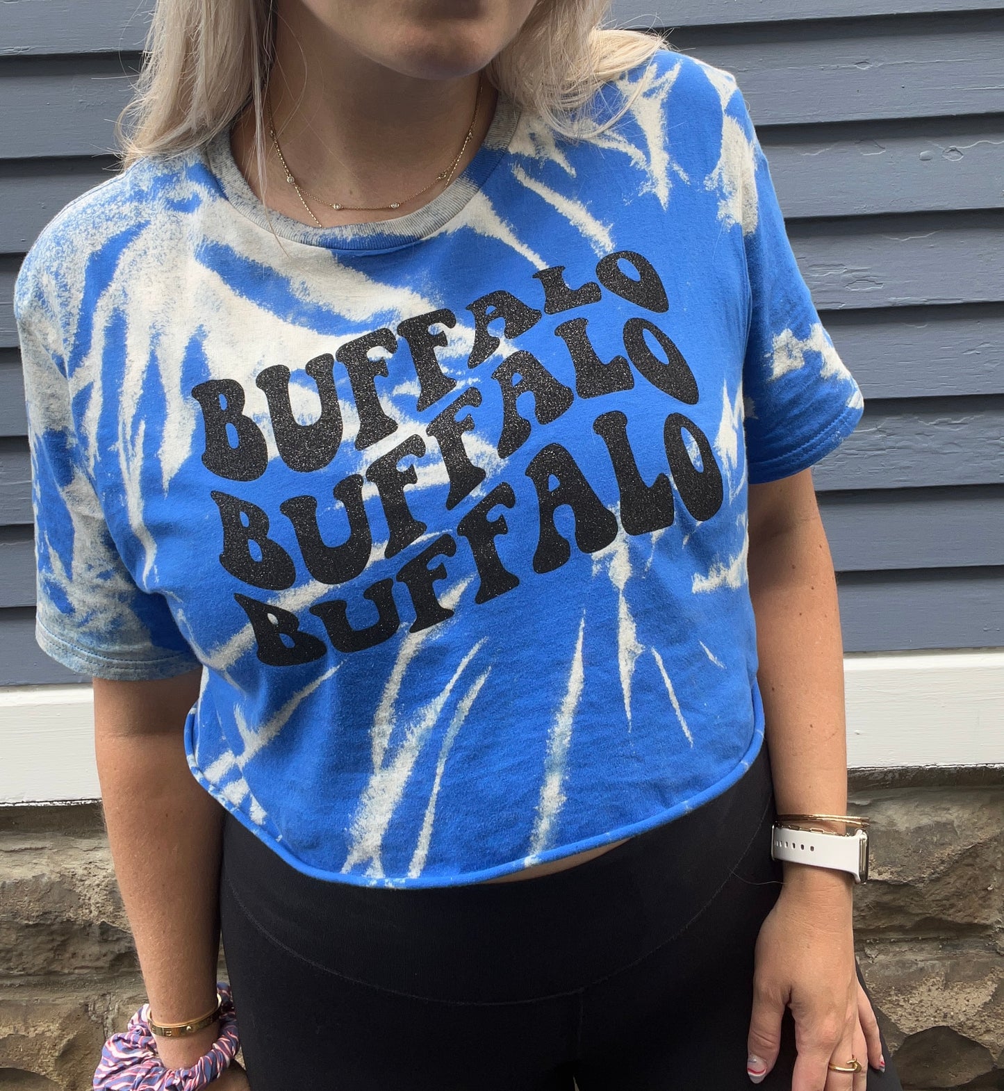 Buffalo crop bleached tee, Buffalo Groovy glitter tee, Buffalo t-shirt