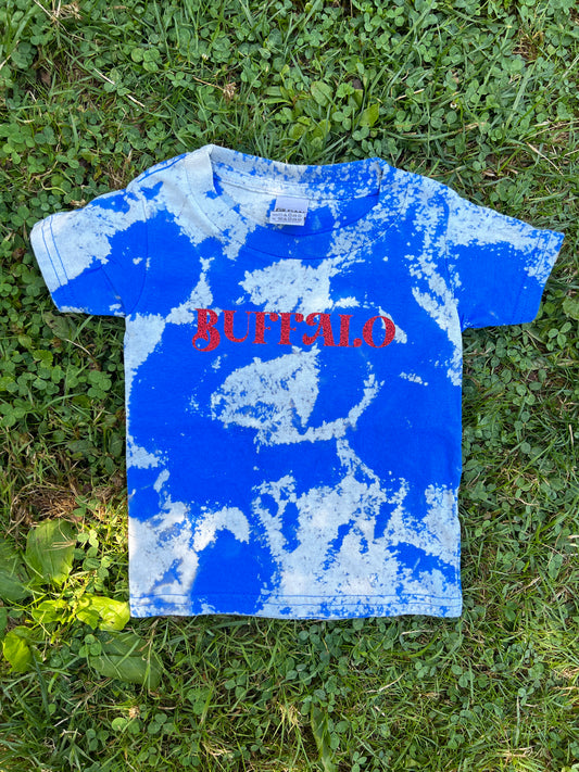 Kids Buffalo Bleached Tie-Dye Tee, Kids Buffalo t-shirt, Youth tie-dye Buffalo tee