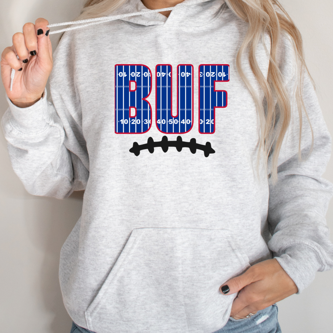 Buffalo yard line hoodie, BUF crewneck, Buffalo football hoodie