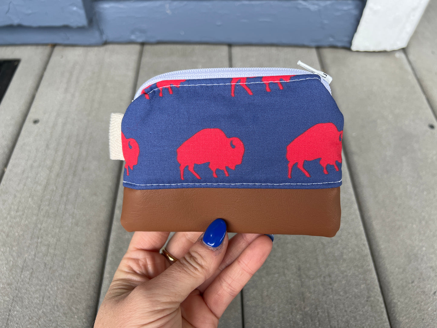 Buffalo card pouch, Buffalo zipper card pouch