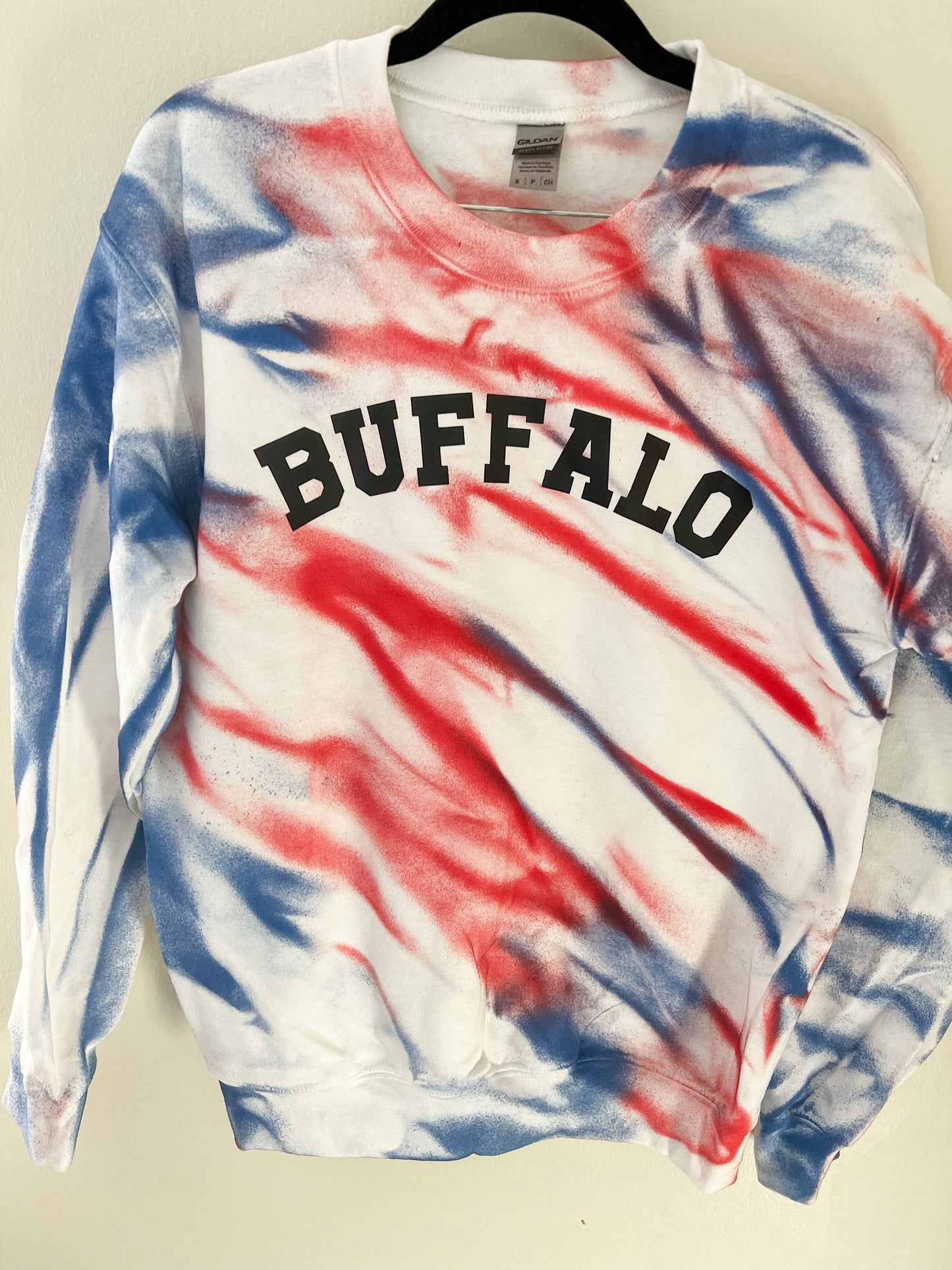 Tie-dye Zubaz Buffalo Varsity Sweatshirt