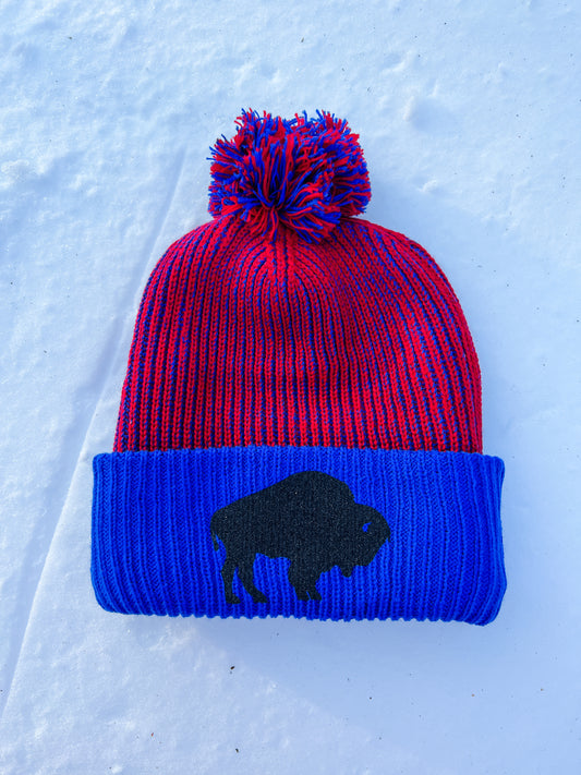 Buffalo knit winter hat, Buffalo winter hat, Buffalo Pom Pom hat