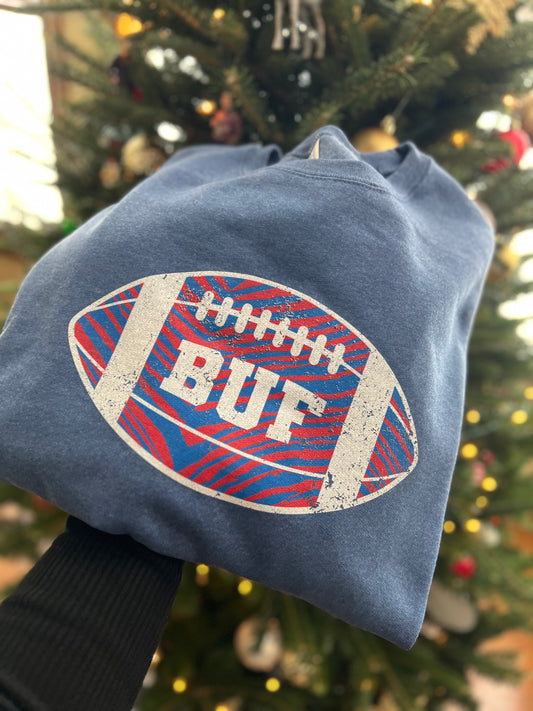 BUF zubaz football crew, Buffalo football crewneck