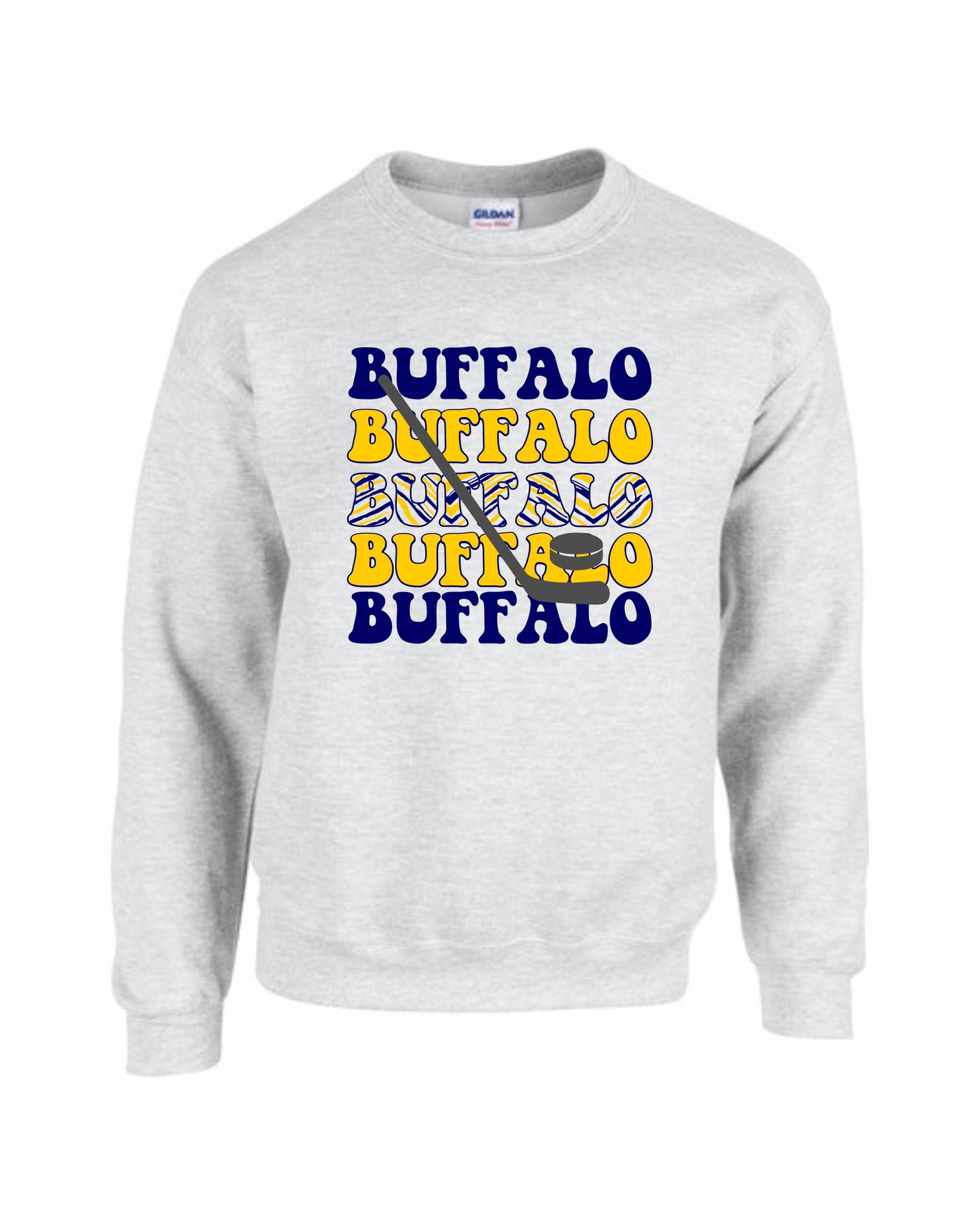 Buffalo hockey Zubaz crewneck, Buffalo hockey sweatshirt, Buffalo hockey